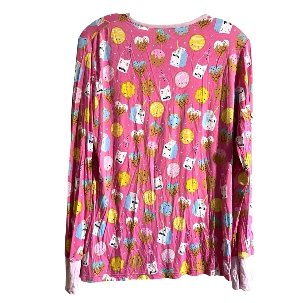 Little Sleepies Bamboo Cookies & Milk Pink Pajamas 2PC Set Top Bottom S NWOT